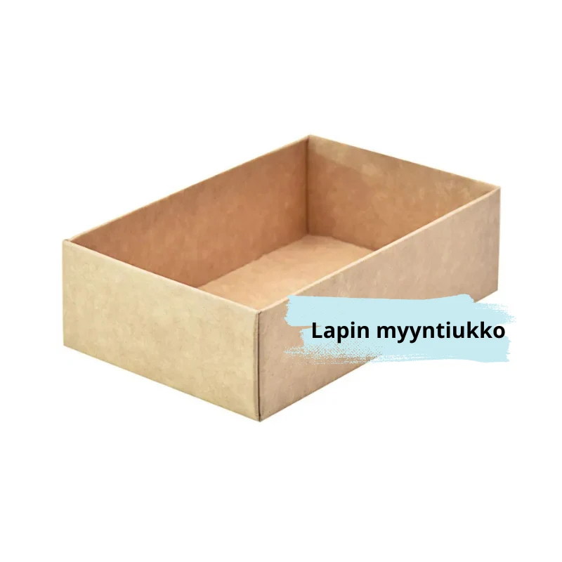 Lahjalaatikon kartonkipohja 100x65x30mm | Ruskea/valkoinen 20kpl.