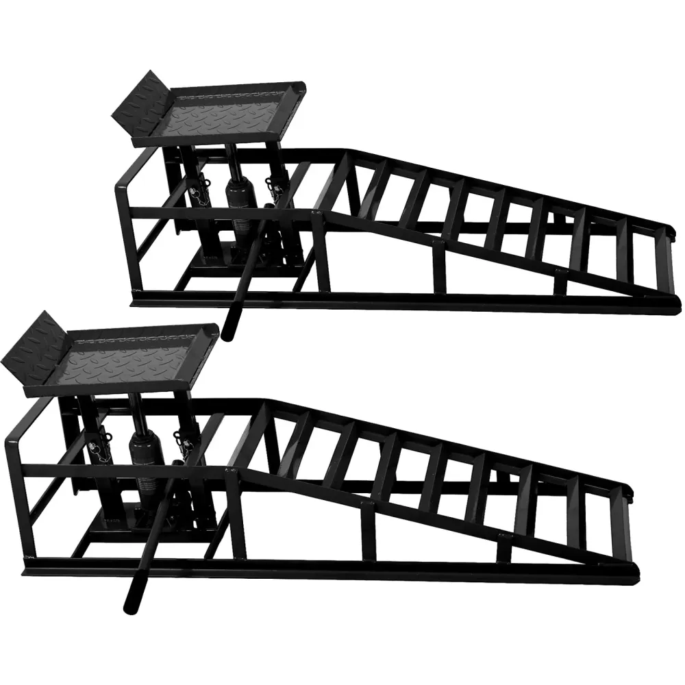 2 Pack Rampit Hissit Autotallin hydraulinen 5 tonnin autojen korjausrungon nostin - musta