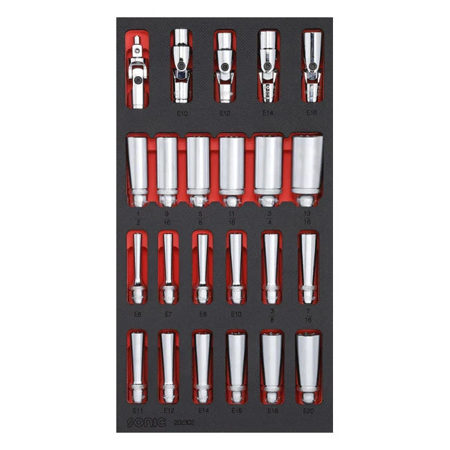 Sonic Drive Deep Socket Set 3/8" Drive US-koot