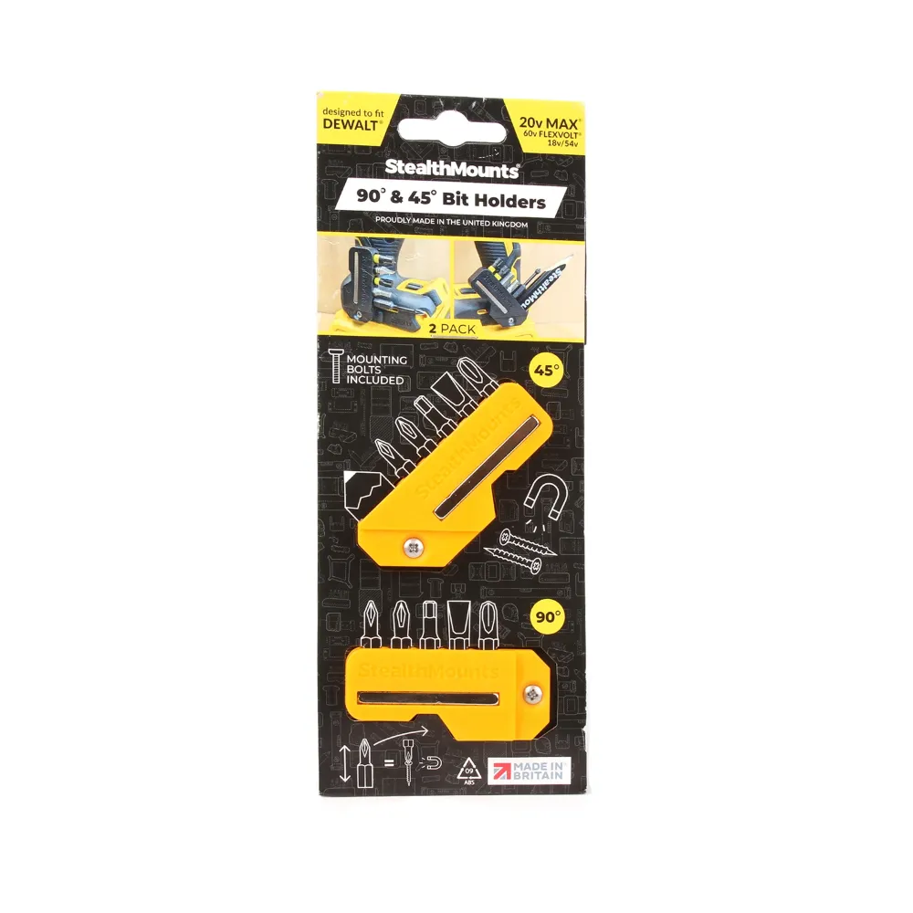 StealthMounts Yellow 45 & 90 magneettipidike kärjille DEWALT 2kpl