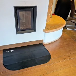 Tulisijaan sopiva ohut matto lasikuitumatto musta 50×102 cm kipinäsuojamatto