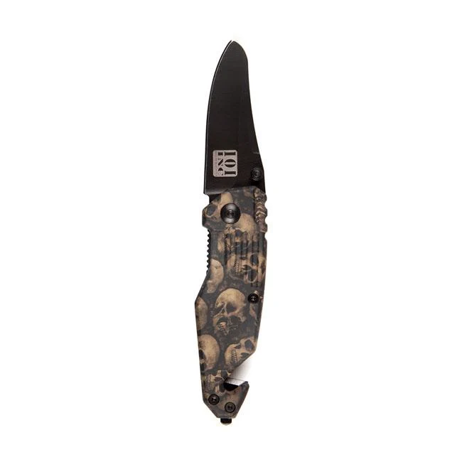 Veitsi Skull & Clip Pieni Musta Ruskea