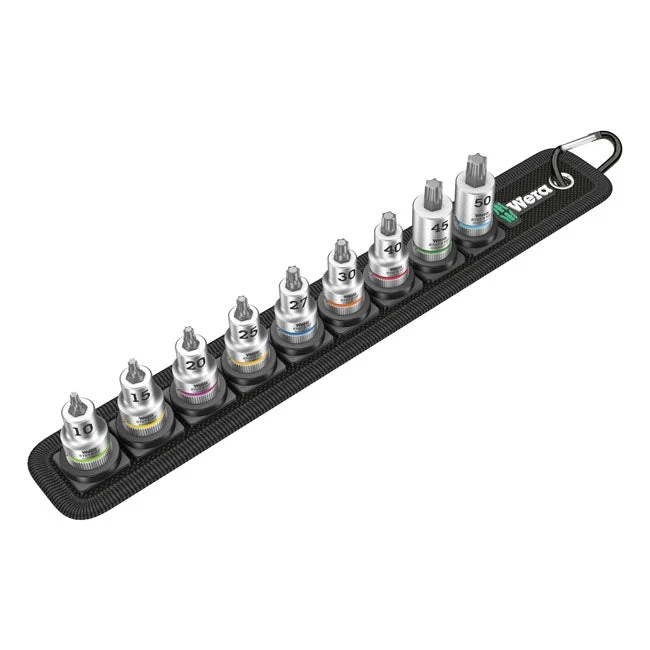 Wera pistorasiahihna, jossa on 3/8" Drive Torx-pistorasiapistokkeet