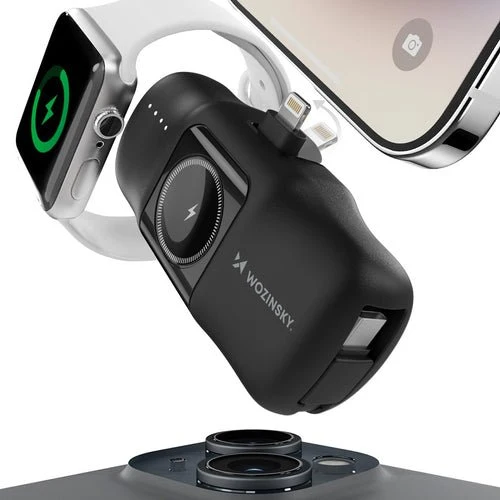 Wozinsky WF16-YLS 5000 mAh 15 W Lightning/USB-C/Apple Watch - Musta