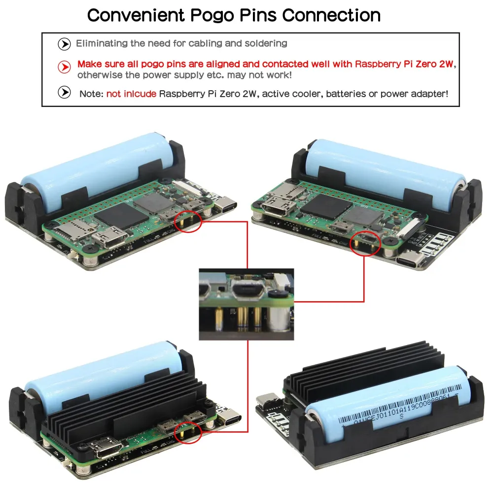Geekworm X306 V1.5 18650 UPS-laajennuskortti RPi Zero 2W:lle