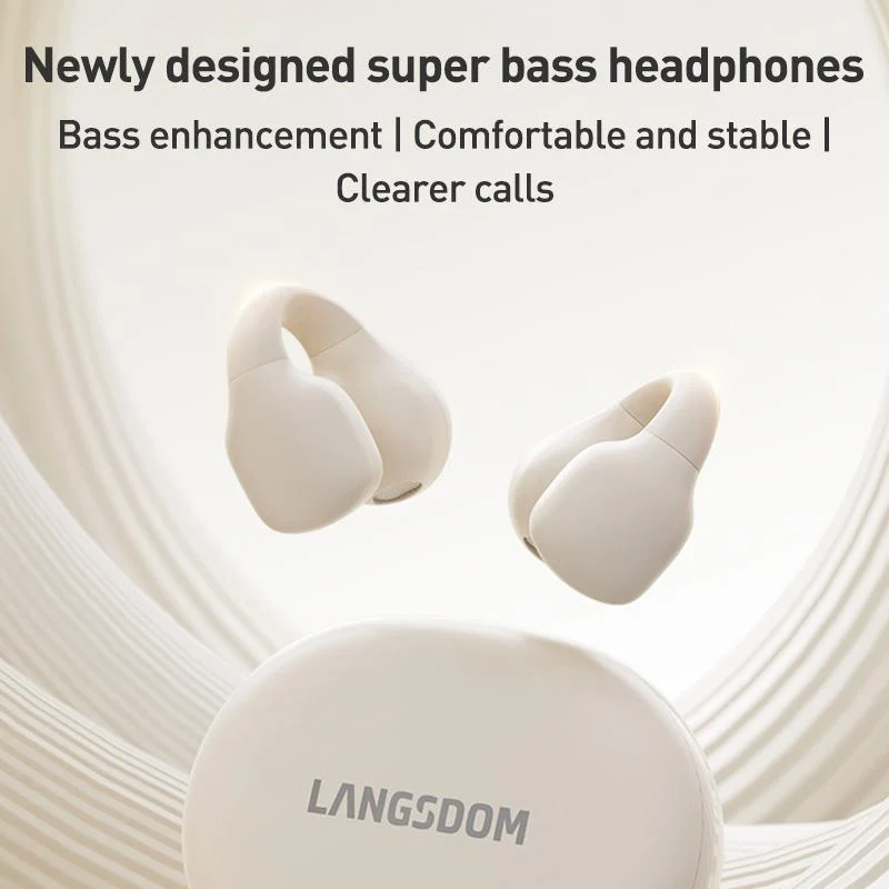 Langsdom TS03 Pro langattomat Bluetooth-klipsikuulokkeet (beige)