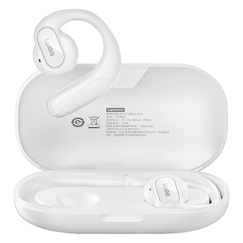 Lenovo TC3402 TWS Bluetooth 5.3 -kuulokkeet, kaksoiskaiutin 360° (valkoinen)