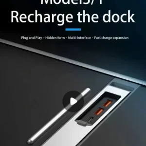 Kolminkertainen Port USB -laajennuskeskus Teslalle 3/v liukuvan kannen kanssa