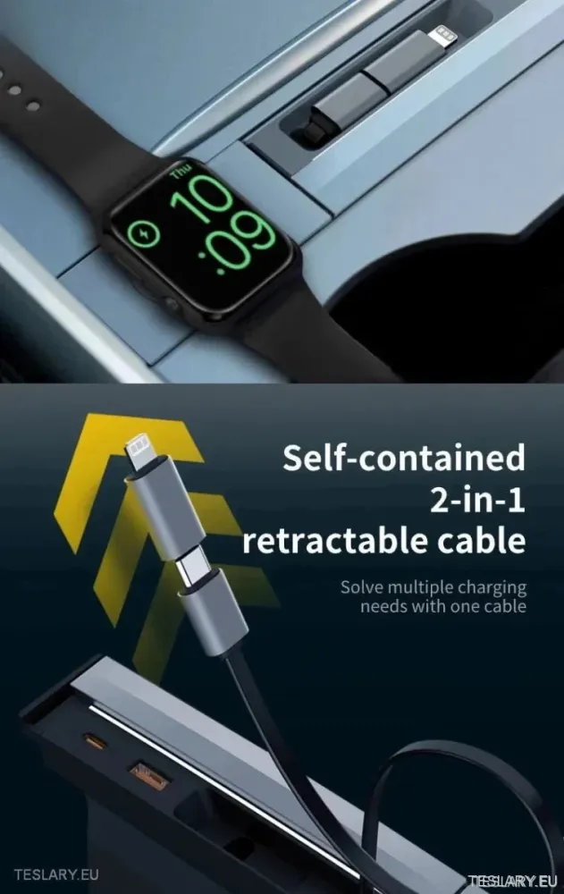 4 Port USB Smart Hub Tesla 3/y mukaan lukien Apple Watch -tuki