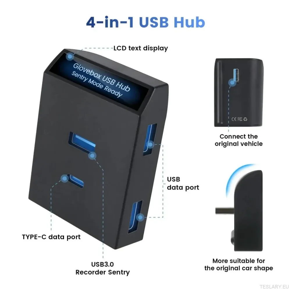 Tesla -malli 3/y hansikaslaatikko USB -napa, automaattinen telakointiarvikkeet (vain vasenkäyttö)