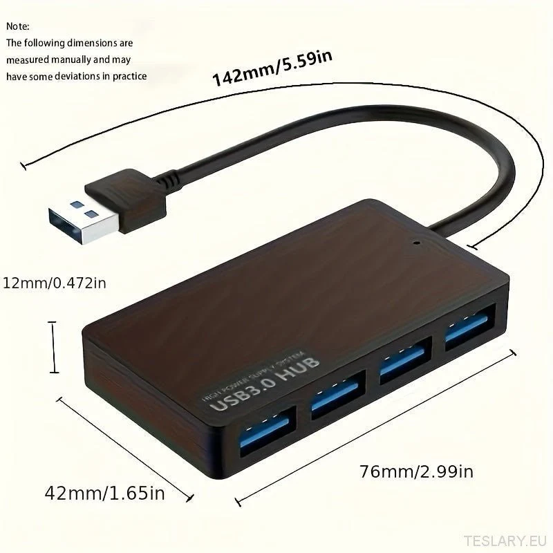 USB 3.0 Hub, 4-porttinen USB-napa, USB-jakaja, ultra-ohut mini-monikarjan laajennustietokaapeli, sopiva tietokoneeseen, Te...