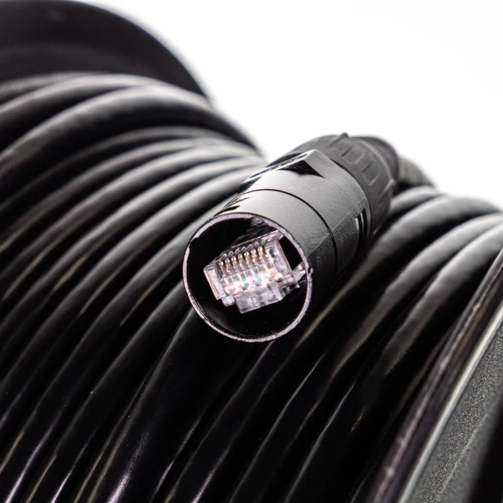 Perfex CAT7 kaapelikela (MUSTA) 30m