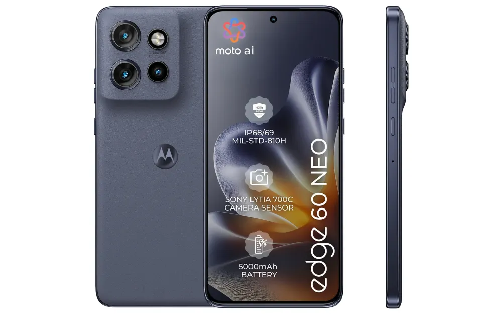 Motorola Edge 60 Neo 5G puhelin, 256/12 Gt, Grisaille