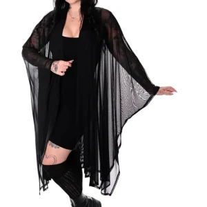 Foxblood Lilith Mesh Ylisuurikokoinen Viitta Musta