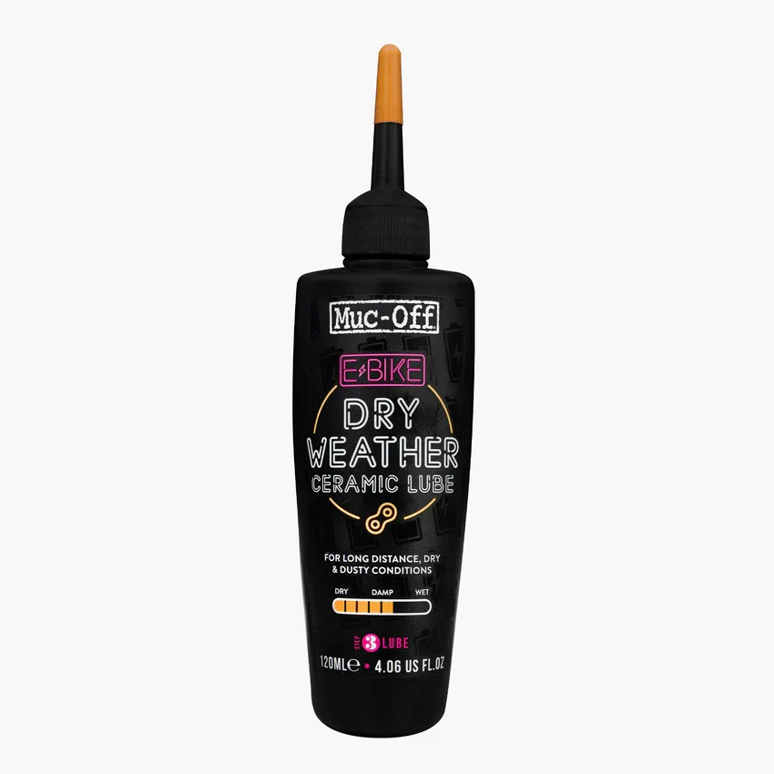 MUC-OFF E-BIKE DRY WEATHER Ketjun voiteluaine kuiviin olosuhteisiin (120 ml)