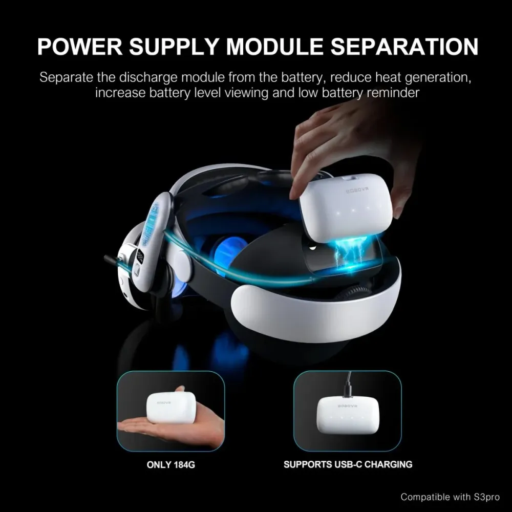 BOBOVR B100 akku BOBOVR S3 PRO | Meta Quest 3S Quest 3:een