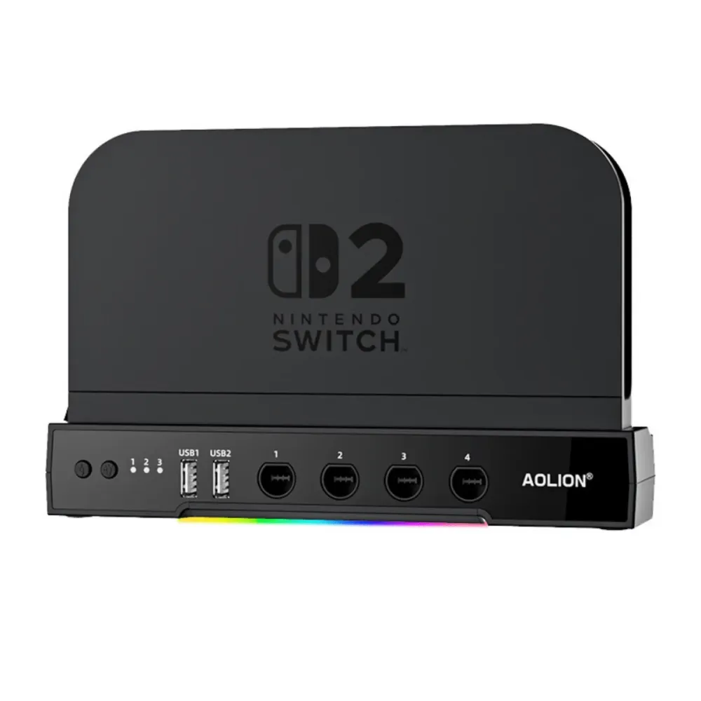 RGB-valaistu jäähdytysalusta, keskus ja pidike Nintendo Switch 2:lle